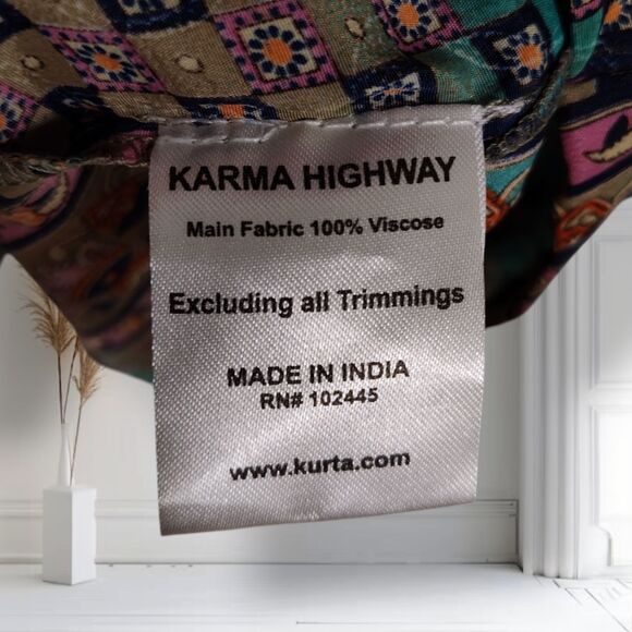 Karma Highway Multi Way Halter Wide Leg Jumpsuit OS  Boho Paisley Viscose - Picture 16 of 16